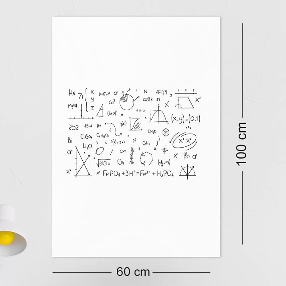 GüncelÇarşı 2'li Paket 60x100 cm 1x Beyaz, 1x Şeffaf Yapışkansız Tutunan Statik Pratik Yazı Tahtası, Çok Amaçlı, Duvara, Cama Yapışkansız Tutunur, Ders Çalışma Yazı Tahtası Manyetik Duvar Sticker