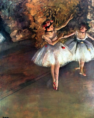 Amazon｜絵画 ドガ 舞台の二人の踊り子(シルバー額）｜アートワーク
