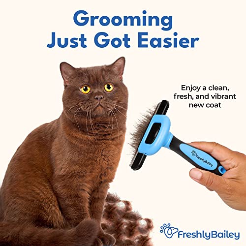 Freshly Bailey Deshedding Brush For Short Haired Dogs & Cats - Cat And Dog Brush For Shedding Short Hair - Highly Effective Deshedder Grooming Comb #TOP2