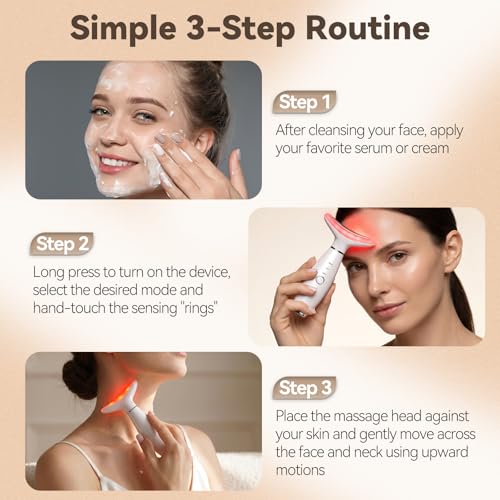 Image of Neck Face Massager Tool, 3-in-1 Portable Facial Massager, Face Sculpting Tool at Home for Skin Care with Vibration (White)