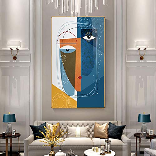 Art abstrait pour salon contemporain : sublimez votre décoration murale avec cette grande toile