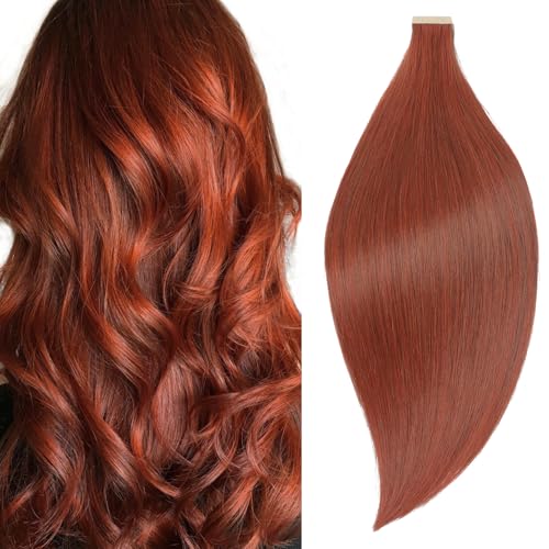 Image of YDDM 350 10pcs 20 Inch Human Hair Extensions Tape in, Real Straight Tape ins Seamless Skin Remy Tape in Hair Extensions Human Hair(350#, 20 Inch)