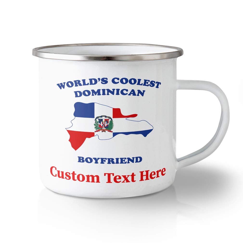 Custom Unbreakable Travel Mug 10 Ounces Worlds Coolest Dominican Boyfriend Style B Countries Aluminum Tea Cup Personalized Text Here