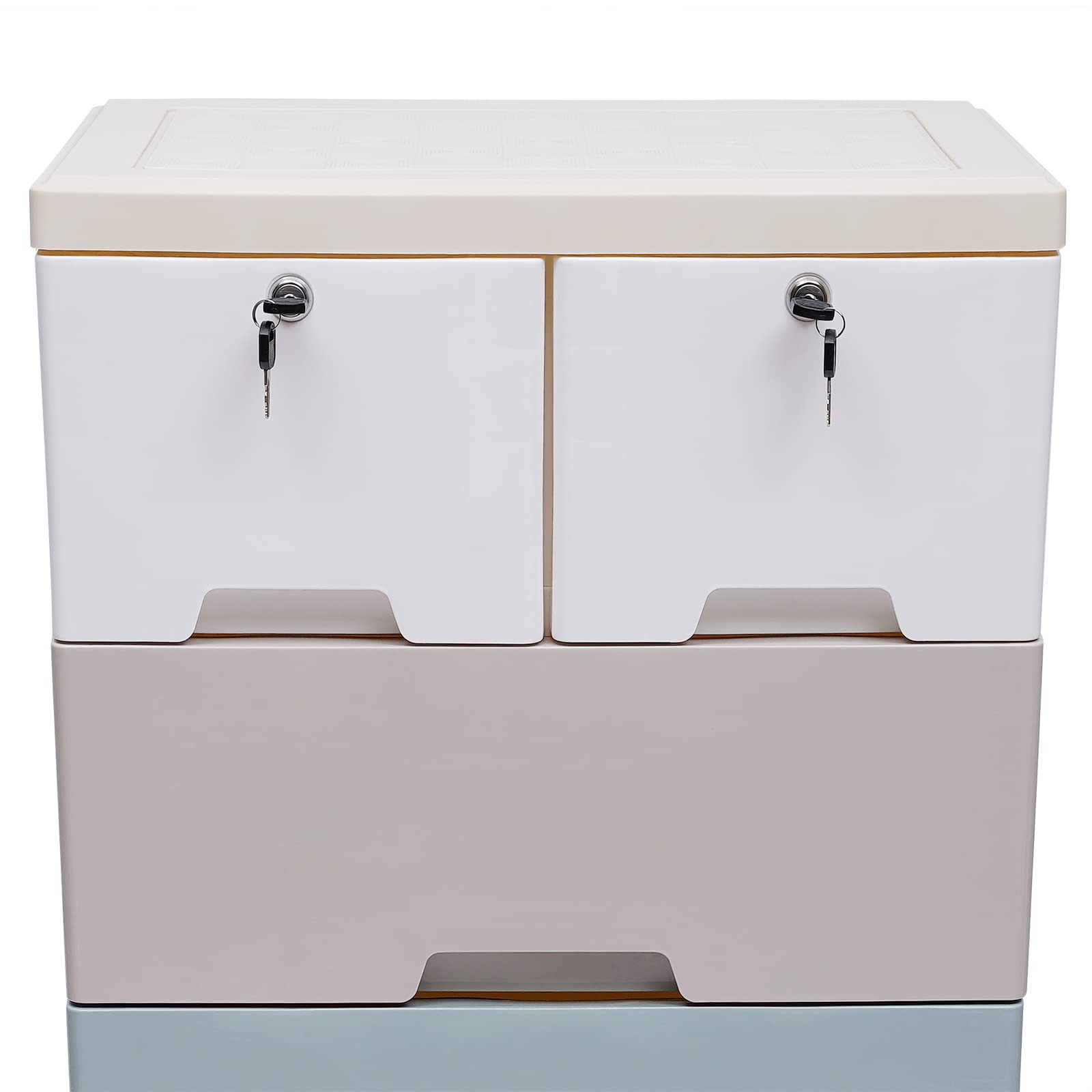 Organizador de Literatura con cajones de plástico, Carrito de Almacenamiento, Armario móvil, cómoda de 5 Niveles, 6 cajones, apilable, Vertical, para Guardar Ropa, Torre Alta (maca