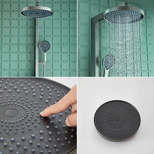 Douchette à main 3 modes et mitigeur de douche thermostatique à cascade - 4
