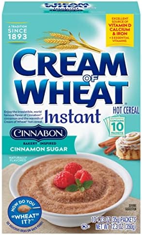 Cream of Wheat Instant Hot Cereal, Cinnabon, 1.23 Ounce, 10 Packets