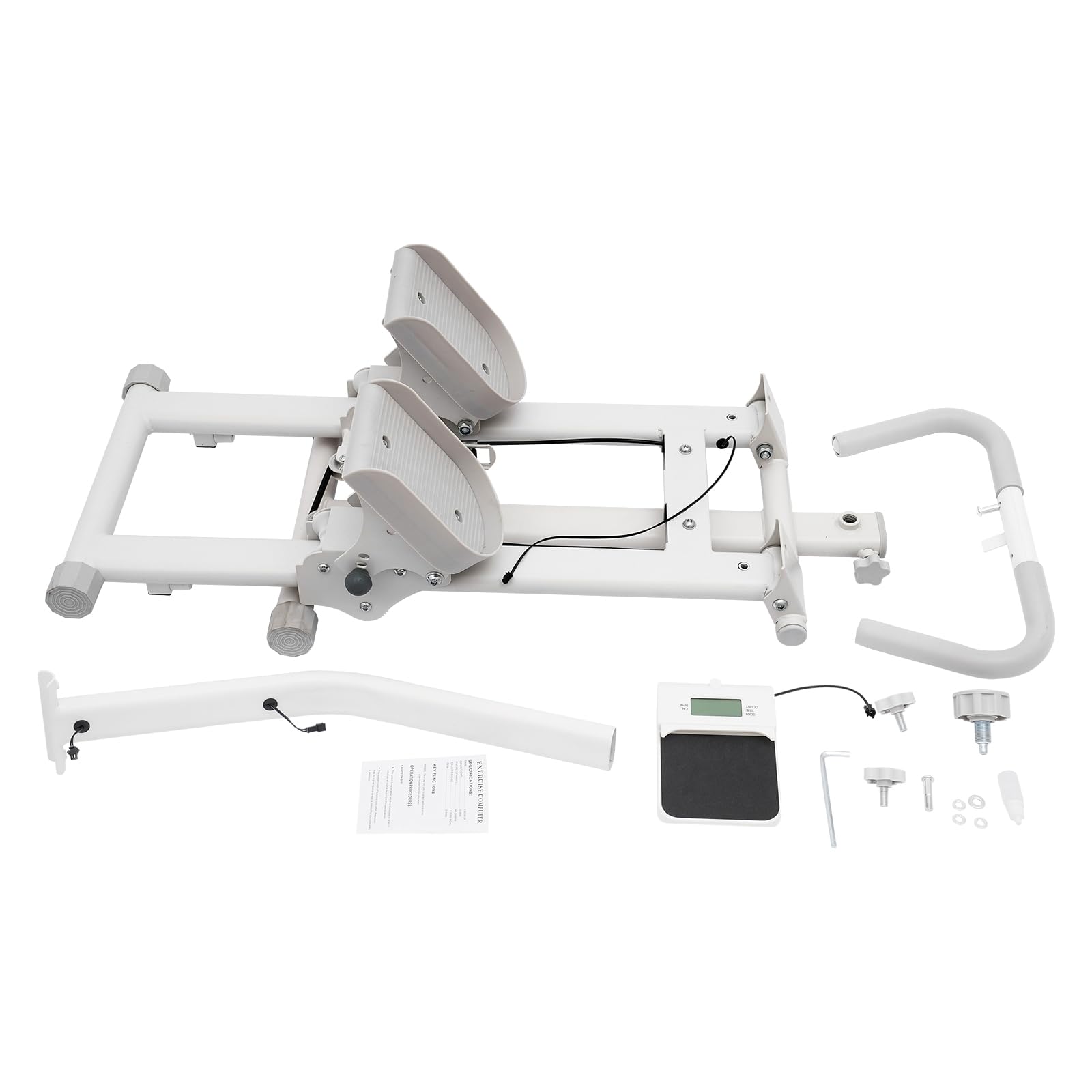 Weiß Kletter-Stepper-Gerät Hause, klappbares Treppen Klettergerät Vertikaler Treppensteiger, für Heim-Fitnessstudios, kommerzielle Fitnesscenter, Schlafzimmer und Wohnzimmer 37,5 * 85,5 * 114-125 cm