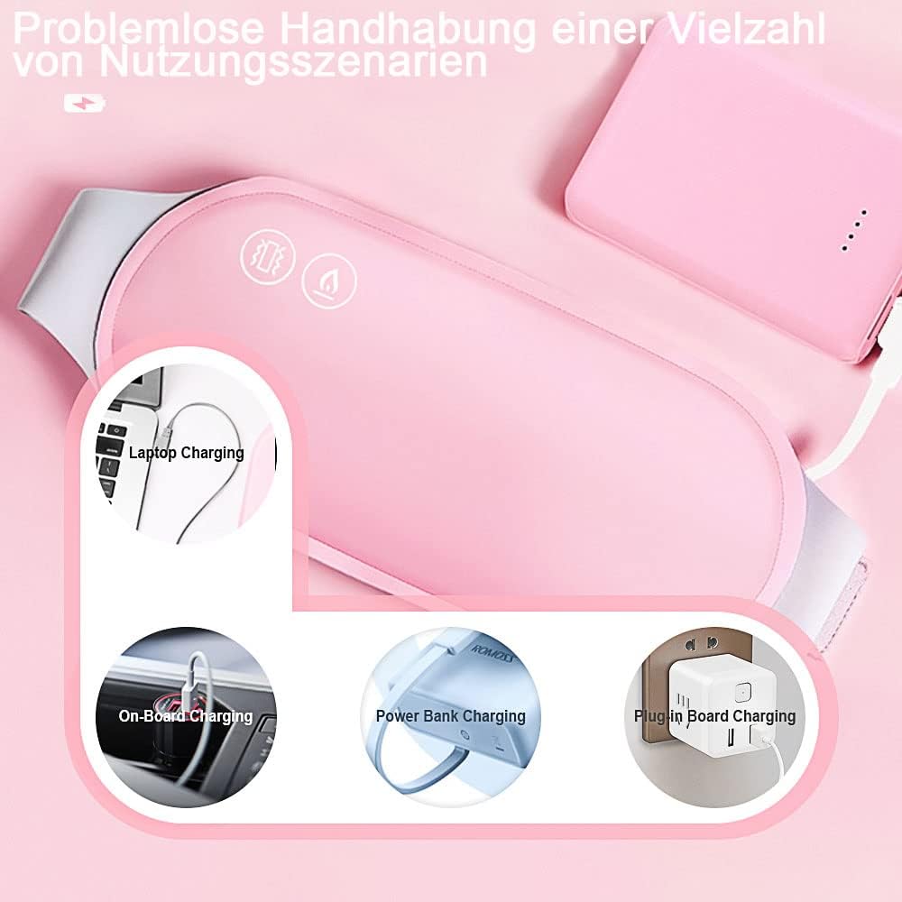 Coussin Chauffant Portable Pour Le Dos Pour Les Crampes, Ceinture Menstruelle Chauffante Pour Les Femmes, 3 Modes De Température et 3 Massages Pour Les Crampes
