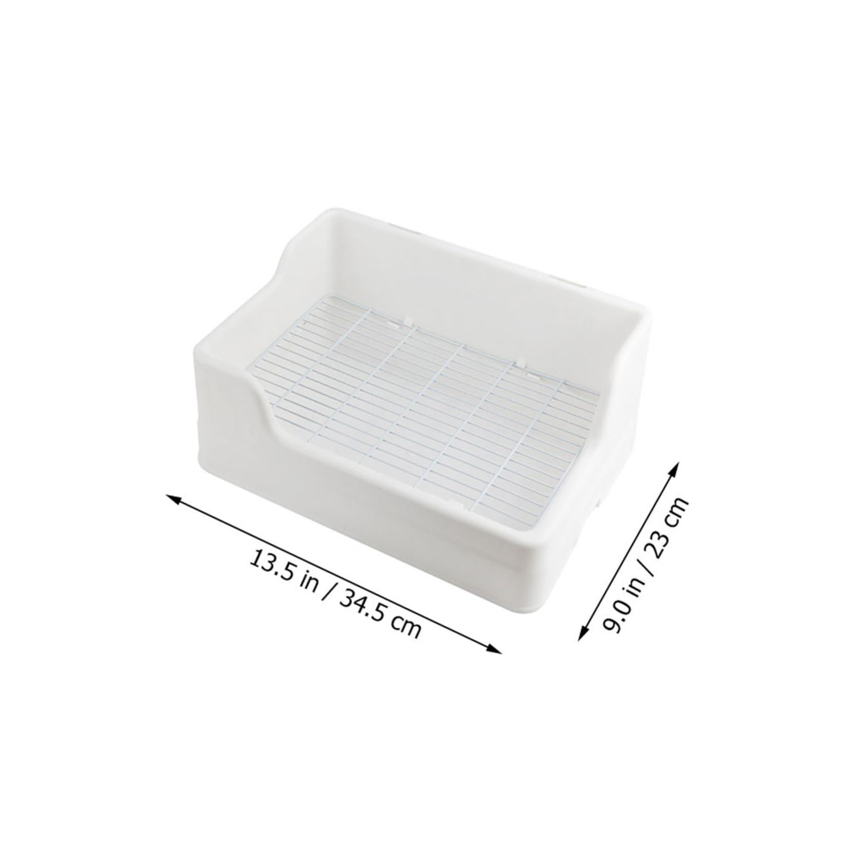 Lettiera per Conigli in Plastica Bianco, Materiale Riutilizzabile Griglia Separata, Toilette Grande Antiribaltamento per Animali Domestici e Conigli