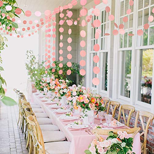 Cheerland Circle Dots Garland For Wedding Party Decorations Winter Wonderland Hanging Circle Streamers Dot Backdrop Backdrop Banner Decor For Bday Birthday Baby Shower Bachelorette (Pink) #TOP4