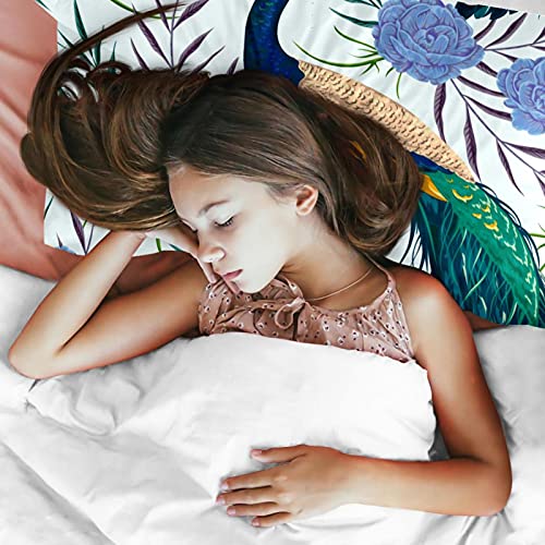 Parure de lit paon et fleurs pour des nuits douces et poétiques - 4