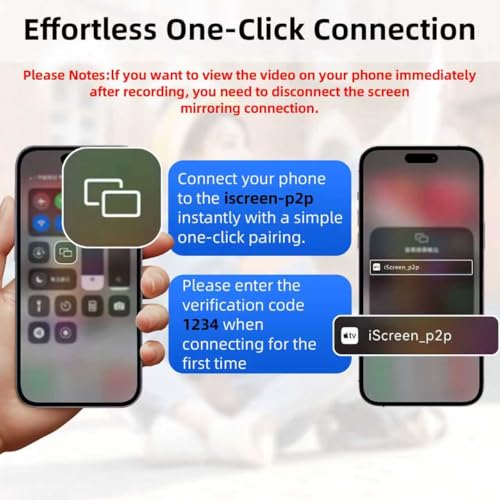 Phone Vlog Selfie Monitor Screen,Magnetic Mount Wireless Connection with Remote Control,1080P Wireless Recording,Rear Camera for Selfie Vlog Live Stream,Compatible with iPhone/Android by Desron - Image 4
