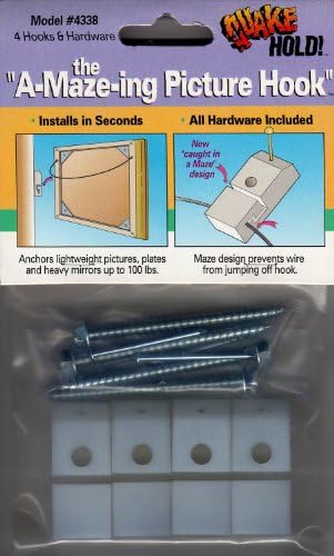 Ready America 4338 Anti-Fall Heavy Duty Picture Hook, 4Piece, 100 Lb. Load Capacity, 1 Pack image 4