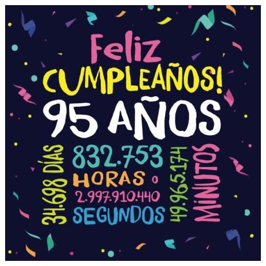 Feliz Cumpleaños - 95 Años: Un libro de visitas para fiesta de 95 cumpleaños – Decoración y regalos originales para hombres y mujeres - 95 años - ... para felicitaciones y fotos de los invitados