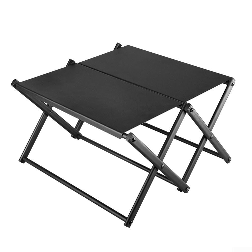 Kompaktes faltbares Aufbewahrungsregal, 3-lagig, Campingregal, Outdoor-Küchen-Organizer, leicht, tragbar, kein Werkzeug erforderlich, schwarzer Karbonstahl, 330 x 175 x 365 mm