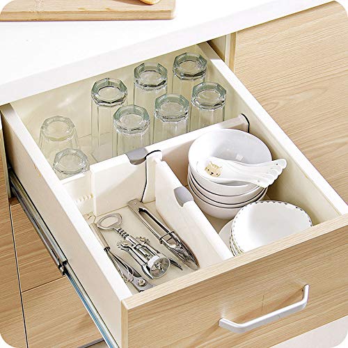 Xavnia Drawer Divider Organizers 6 Pack, Adjustable Separators High Expandable From 11-17 Inches For Bedroom, Closet, Baby Drawer, Office Desk, Kitchen Storage #TOP6