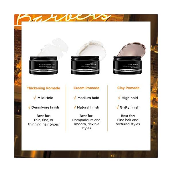 Redken Brews Cream Pomade For Men, Medium Hold, Natural Finish 3.4 Ounce