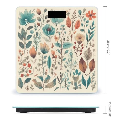 Báscula Digital de Baño con Diseño de Flores y Hojas miniatura 2