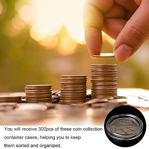 Contenedor plástico transparente para monedas 21mm 300 piezas miniatura 2