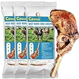 Huesos de tuétano de Perro con isquion de Res (Paquete de 3) - Juguetes masticables Naturales for Cachorros en dentición y Razas Grandes, Cuidado Dental y Alivio del aburrimiento