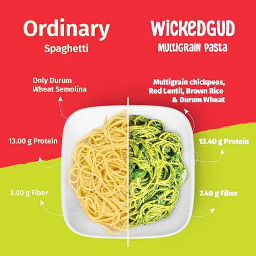 Image of WickedGud Spaghetti Pasta Semolina Wheat 400gm (Pack of 3)