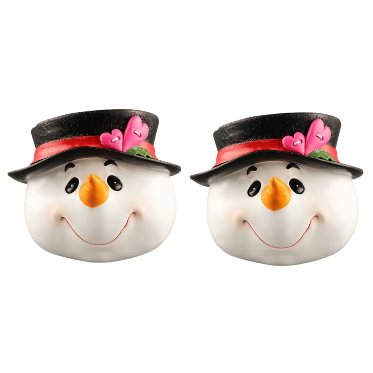 Amosfun 2 Pièces décorations de Noël Bonhomme de Neige Flocons de Neige Figurine Flocon de Neige Christmas Decoration Noel décor Noel Snowman décors de noël décor décoratif en résine