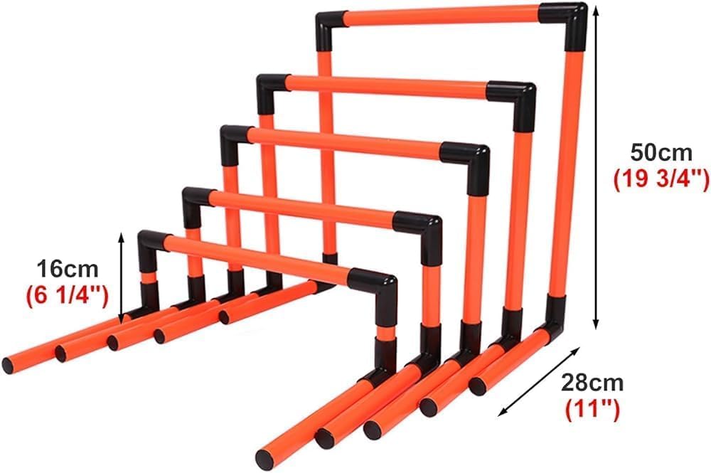 Agility Hürden-Trainingsset – 5 höhenverstellbare Hürden für Kinder, Fußball und Track-Workouts, verbessert Geschwindigkeit und Koordination für alle Sportler