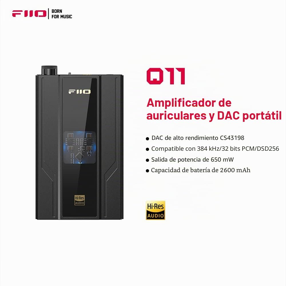 FiiO Q11 Amplificador DAC portátil con 650mW de potencia de salida