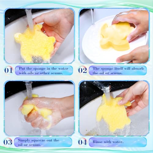 Image of Boao 16 Pieces Oil Absorbing Sponge for Hot Tub Swimming Pool and Spa(Turtle,Multicolor)