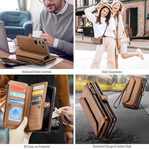 Strapurs for Samsung Galaxy S23 Plus - Zipper Strap Wallet Case, Brown by Strapurs - Used condition - Image 7