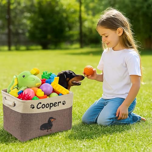 proautocss Personalisierte Aufbewahrungskorb für Hundespielzeug, Spielzeug Aufbewahrung mit dem Namen und Foto,Personalisierte Hunde Artikel, zum Ordnen von Kleidung Schuhen und Haustierzubehör