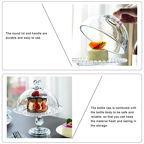 Clear Glass Cake Stand With Dome,Crystal Cake Plate With Dome Cover,Footed Cake Set For Kitchen, Birthday Party, Wedding, Dishwasher Safe #TOP5