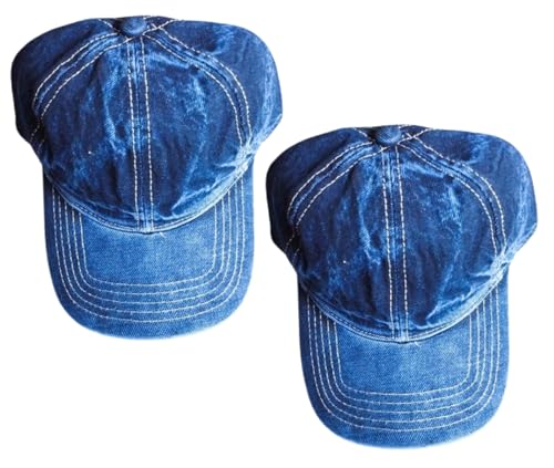 Image of Men's & Women's Unisex Denim Cap (Blue Black Free Size) (Pack of 1)