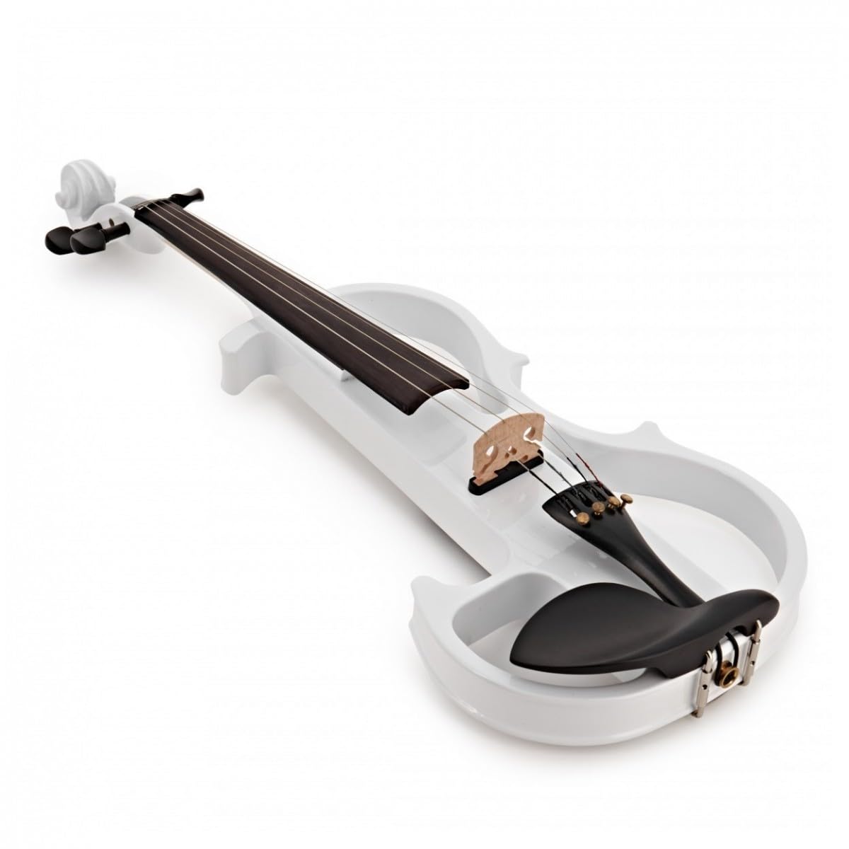 Violino Elettrico 4/4 con Amplificatore e Accessori, Bianco | Pickup attivo per connessione ampli/FX, pickup sotto ponte con controllo tono, leggio e spallaccio inclusi