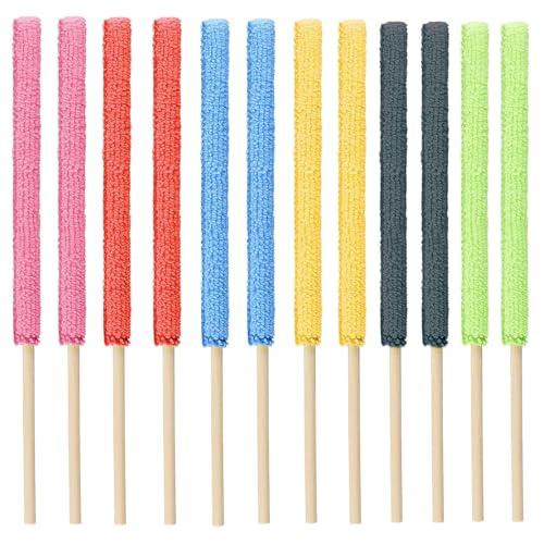 Image of 12 Pcs Mini Dusters for Cleaning Microfiber Detail Duster Sticks Fan Cleaning Brush Crevice Cleaning Tool AC Vent Cleaner Fan Blade Cleaner Dusters for Home Car Window Blind