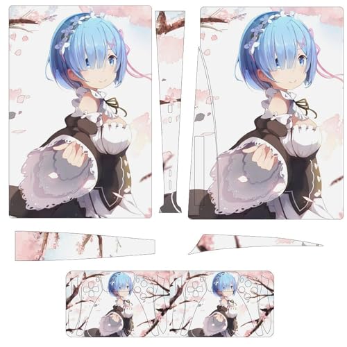 PS5 スキンシール PS5本体とゲームコントローラー用 ゼロから始める異世界生活 レム PS5保護ステッカー PS5保護用スキンシール【ドライブ版 】プレイステーション5 ステッカー 保護シール 保護カバー 薄型 ファション 再剥離性シート 散熱良い 着