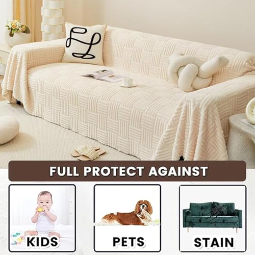 Anti-griffes pour chat housse de canapé grand format velours lavable