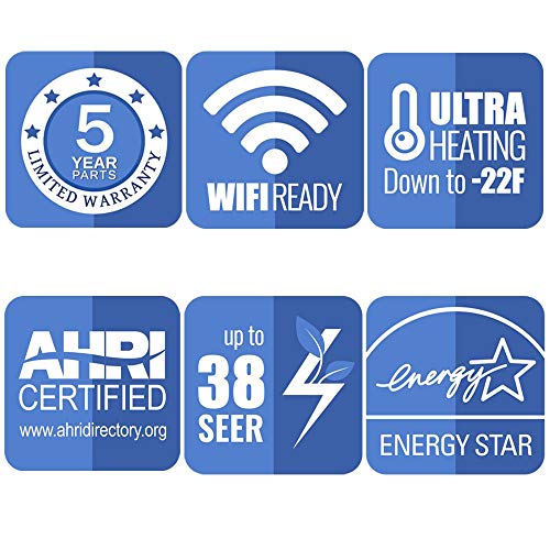 Gree 9,000 Btu 38 Seer Sapphire Wall Mount Ductless Mini Split Air Conditioner Heat Pump 208/230V #TOP4