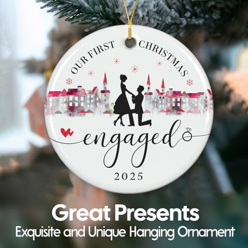 Image of NewEleven Easter Couples - Gift for Newly Engaged, Happy Engagement Present for Women, Her, Bride - Engaged Ornament Gifts from Friend, Family - Valentines Day Ornament