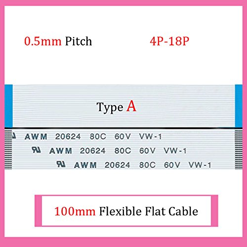 Gimax 100pcs 100mm Length 0.5mm Pitch Type A Isotropy FFC FPC Flexible Flat Cable 4P 5P 6P 7P 8P 9P 10P 12P 13P 14P 15P 16P 17P 18P - (Color: 15P)