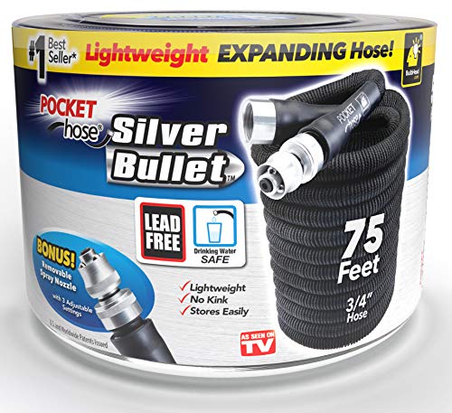 image for BulbHead Pocket Hose Silver Bullet 75 ft Turbo Shot Nozzle Multiple Sp