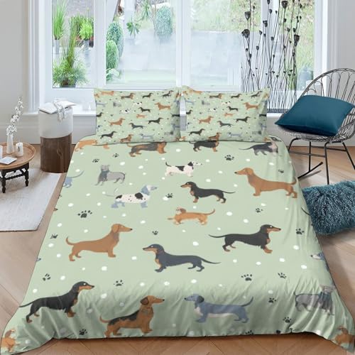 Housse de couette teckel parure de lit confortable 135x200cm - 4