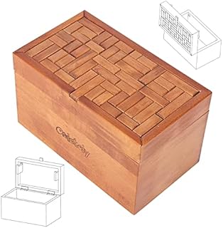Onietoiy Big 32 Steps Wooden Secret Puzzle Box Toys Beech Wood Money Holder Handmade Storage Brain Teaser Unlocking Games Retro Compartment Thinking Toy Mysterious Birthday Gift for Kids and Adults