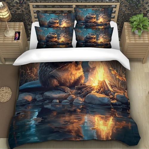 Parure de lit imprimé 3D microfibre hypoallergique 140x200 - 5