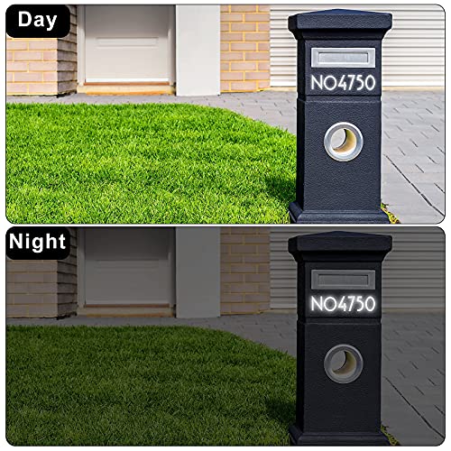 110 Pieces Vinyl Reflective Mailbox Number Sticker Adhesive Capital Letter Sticker Waterproof Street House Address Number Decal For Residence Apartment Office Room Door Hotel Car (White,3 Inch) #TOP4