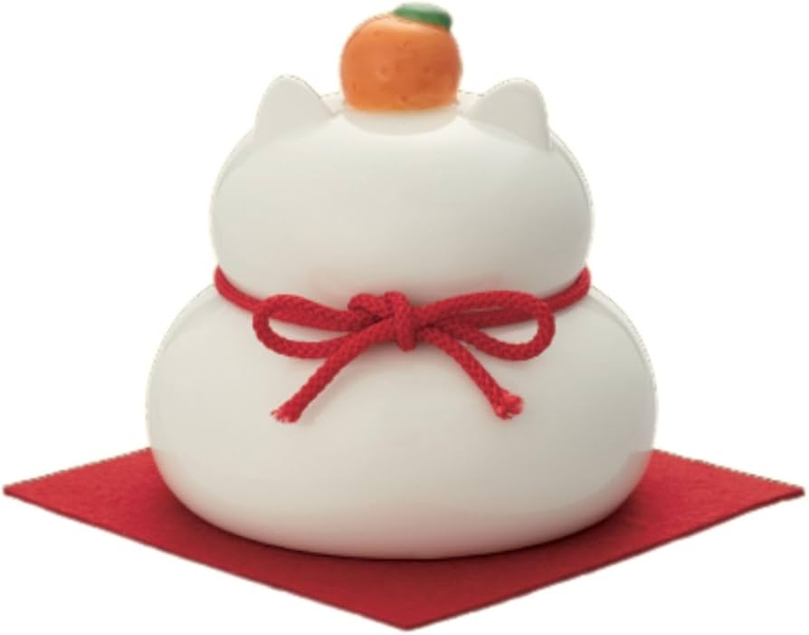Amazon.co.jp: デコレコーポレーション 陶器の猫鏡餅 ホワイト L DK