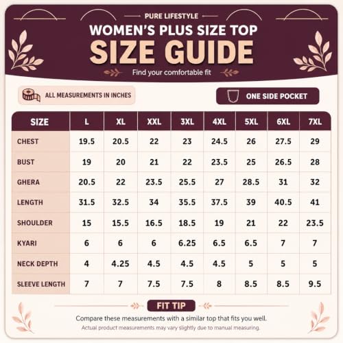 Image of RYSH Women's All-Over Printed Cotton Plus Size Longline T-Shirt with Pockets