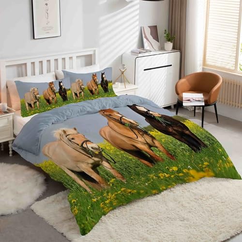 Parure de lit cheval prairies pour une chambre cocooning et douce