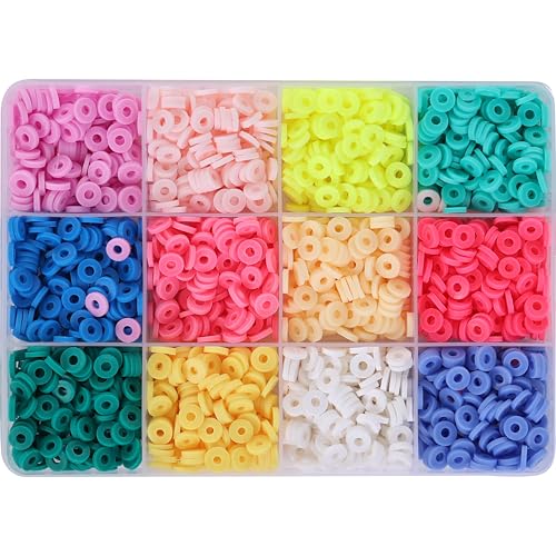 Image of Ambitieux DIY Bracelet Making Kit for Girls - 12 Types Colorful Beads with Charms, Elastic Thread, Earrings, Clasps & Rings - Jewellery Craft Kit for Kids, Birthday Return Gift, Rakhi Special Set for 2 3 4 5 6 7 8 9 10 years (Plain Clay)