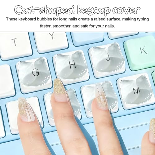 72 adhesivos transparentes para teclado para uñas largas miniatura 5